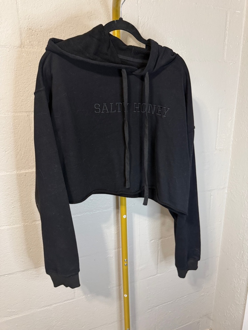 Salty Honey Black Cropped Hoodie